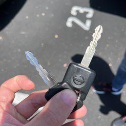 The key on the right is bent and would not work. He was able to fabricate a new key on the spot.
