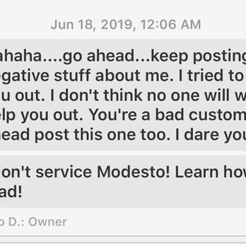 MD Home Services - Another harassment: an obnoxious message, after midnight, from this service provider who agreed to come but did not show up. - Appliances & Repair Near Me - Mountain House, California