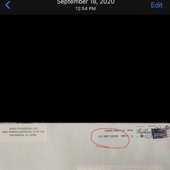 Aimee Eyvazzadeh, MD, MPH - Envelope refund check came in address taken off but is addressed to wrong city. Proves again their Mistakes constantly made - Obstetricians & Gynecologists Near Me - San Ramon, California Aimee Eyvazzadeh, MD, MPH - Envelope refund check came in address taken off but is addressed to wrong city. Proves again their Mistakes constantly made - Obstetricians & Gynecologists Near Me - San Ramon, California