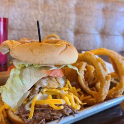 Colt’s Pig Stand - Fat Boy Signature Sandwich with Onion Rings