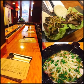 Sakuramen - Communal table, mushroom buns, Gojiramen ramen bowl - Asian Fusion Near Me - Washington, DC, District of Columbia Sakuramen - Communal table, mushroom buns, Gojiramen ramen bowl - Asian Fusion Near Me - Washington, DC, District of Columbia