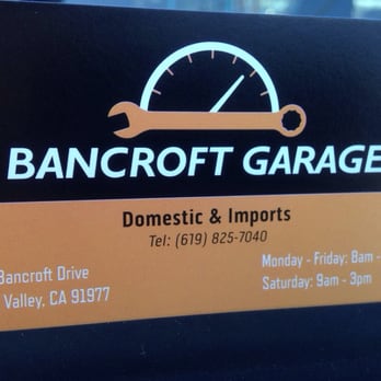 Bancroft Garage - Business card - Auto Repair Near Me - San Diego, California Bancroft Garage - Business card - Auto Repair Near Me - San Diego, California