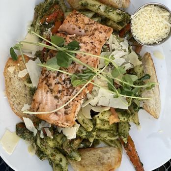 Chef's Hat - Penne Pasta with Salmon and Pesto- out of this world ! - New American Near Me - Ephraim, Wisconsin