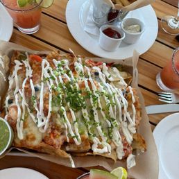 Lobster nachos, truffle fries and salted watermelon margarita!