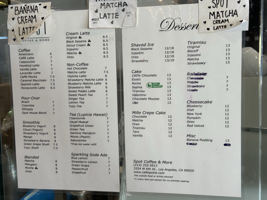 Menu photo 2 Spot Coffee & More Los Angeles, CA Menu photo 2 Spot Coffee & More Los Angeles, CA