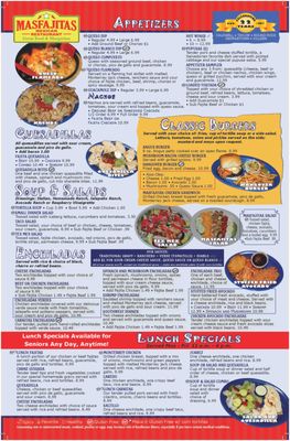 Menu photo 7 MasFajitas Mexican Restaurant Taylor, TX