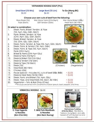Menu photo 7 Pho Tay Ho Salt Lake City, UT