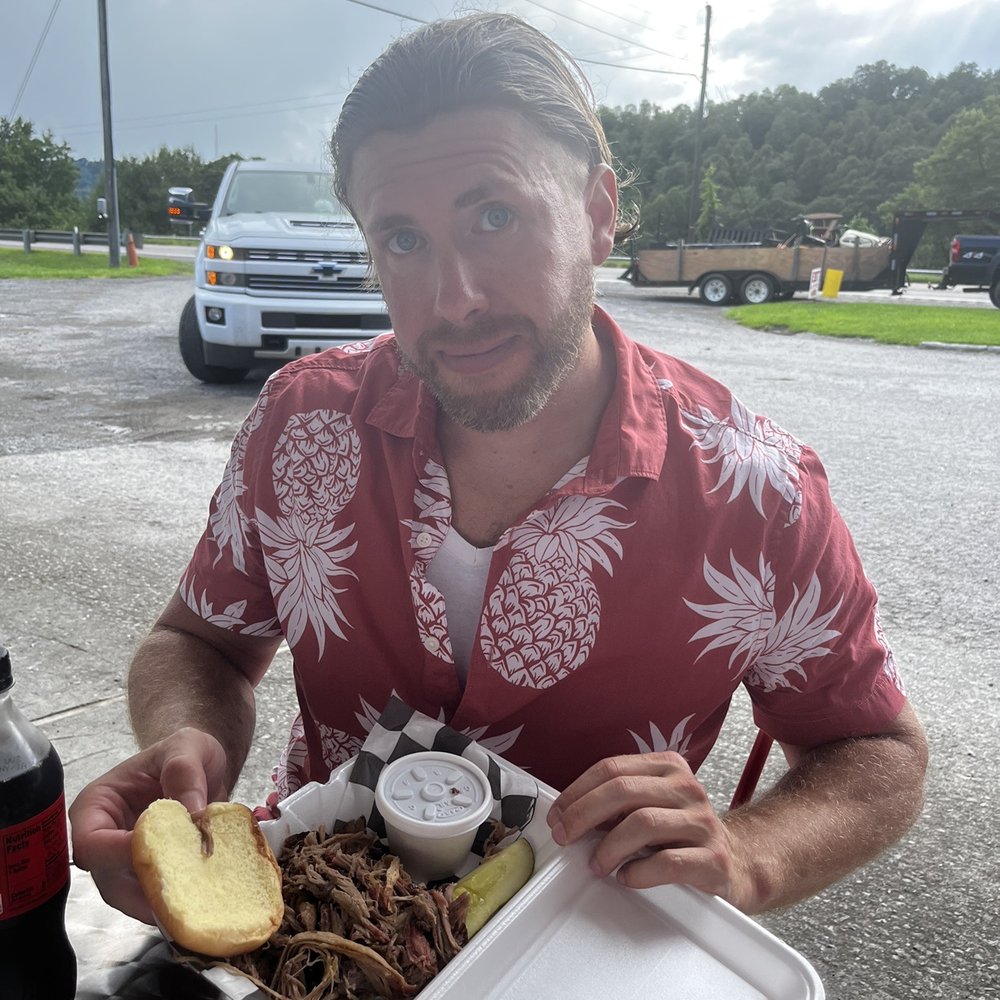 Piggy Went A Smokin BBQ - Handsome Man (not on menu) BBQ pulled pork sandwich & beans - Barbeque Near Me - Wise, Virginia Piggy Went A Smokin BBQ - Handsome Man (not on menu) BBQ pulled pork sandwich & beans - Barbeque Near Me - Wise, Virginia