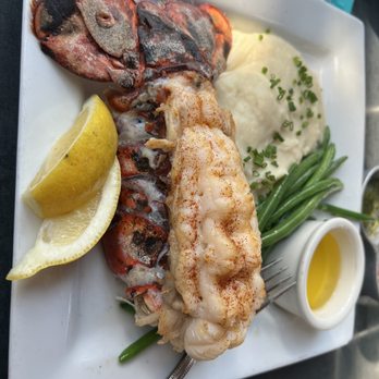 Crow's Nest Restaurant & Marina - Lobster Tail with garlic mash and green beans - Seafood Near Me - Venice, Florida