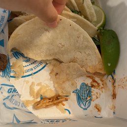 Soggy broken tacos for pick up order. Only means they were made too early and not according to the pick up time. Soggy broken tacos for pick up order. Only means they were made too early and not according to the pick up time.
