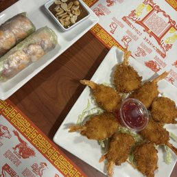 9. Vietnamese Spring Rolls, 4. Fried Shrimp, P3. Well-Done Brisket Soup, 1. Cream Cheese Wontons, Thai Tea (Buy 1 Get 1 Free) 9. Vietnamese Spring Rolls, 4. Fried Shrimp, P3. Well-Done Brisket Soup, 1. Cream Cheese Wontons, Thai Tea (Buy 1 Get 1 Free)