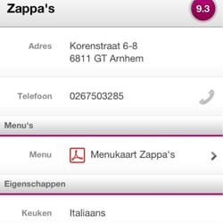 Zappa's - Gemiddelde beoordeling op eet.nu