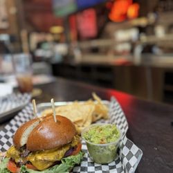 Dust Bowl Old Town Tap House - Double Cheeseburger with chips & guacamole