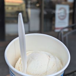 Butterscotch marble triple scoop.