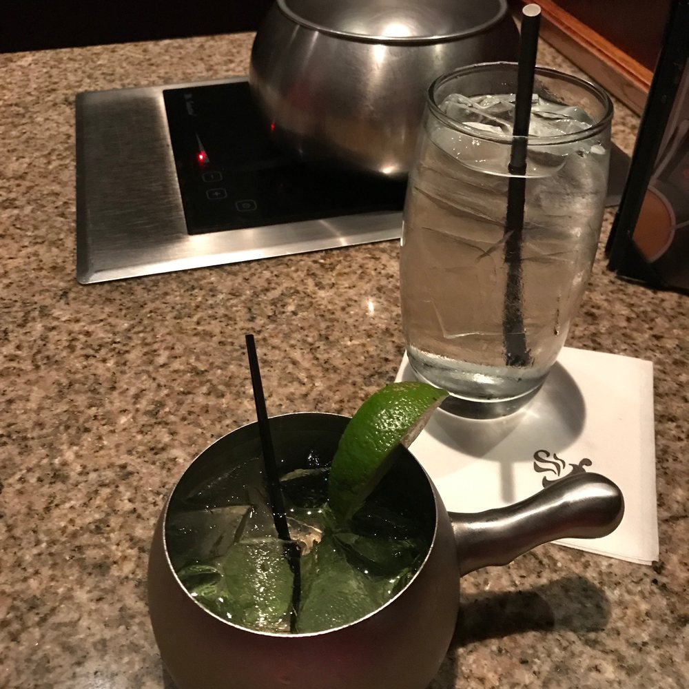 The Melting Pot - The Melting Pot Mule, their version of a Moscow Mule. It was delicious and came in a little replica of the fondue pot! - Fondue Near Me - Kennesaw, Georgia The Melting Pot - The Melting Pot Mule, their version of a Moscow Mule. It was delicious and came in a little replica of the fondue pot! - Fondue Near Me - Kennesaw, Georgia