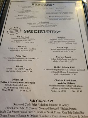 Menu photo 3 Double S Steakhouse Willcox, AZ