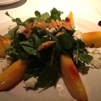 Pasta Moon - Summer peach salad with watercress, arugula, and goat cheese - Italian Near Me - Half Moon Bay, California Pasta Moon - Summer peach salad with watercress, arugula, and goat cheese - Italian Near Me - Half Moon Bay, California