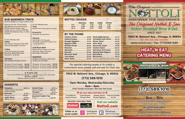Menu photo 4 The Original Nottoli & Son Chicago, IL Menu photo 4 The Original Nottoli & Son Chicago, IL