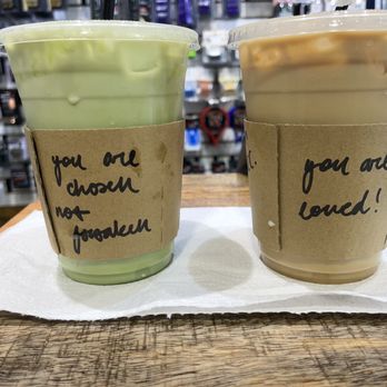 The Book Shoppe & Coffee - Iced Matcha Latte and Iced Caramel Macchiato with an extra touch of love and grace. - Coffee & Tea Near Me - Frisco, Texas The Book Shoppe & Coffee - Iced Matcha Latte and Iced Caramel Macchiato with an extra touch of love and grace. - Coffee & Tea Near Me - Frisco, Texas
