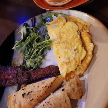Moe's on Madison - Two egg breakfast with cheese, bacon and pancakes - Breakfast & Brunch Near Me - Dublin, Georgia