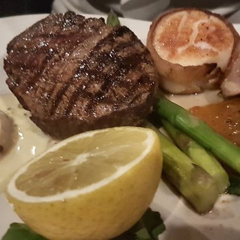 Morton's The Steakhouse - Filet mignon with shrimp and bacon wrapped scallops - Steakhouses Near Me - Toronto, Ontario Morton's The Steakhouse - Filet mignon with shrimp and bacon wrapped scallops - Steakhouses Near Me - Toronto, Ontario