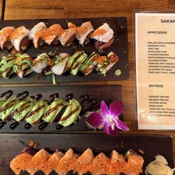 Sakana And Yasai - Rainbow Roll, Kensington Roll, Caterpillar Roll, Orange Blossom