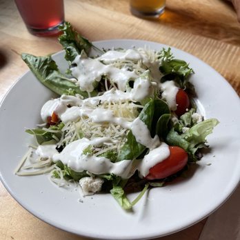 Chubby Trout - Green salad with blue cheese, parmesan cheese, tomatoes and ranch dressing. . - Seafood Near Me - Elkhart, Indiana Chubby Trout - Green salad with blue cheese, parmesan cheese, tomatoes and ranch dressing. . - Seafood Near Me - Elkhart, Indiana