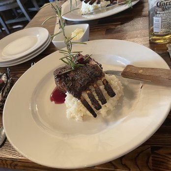 Chef Alfredo's Ristorante Italiano - Rack of lamb on a bed of risotto with a Demi glacé. What a wonderful special! - Italian Near Me - Cedar City, Utah