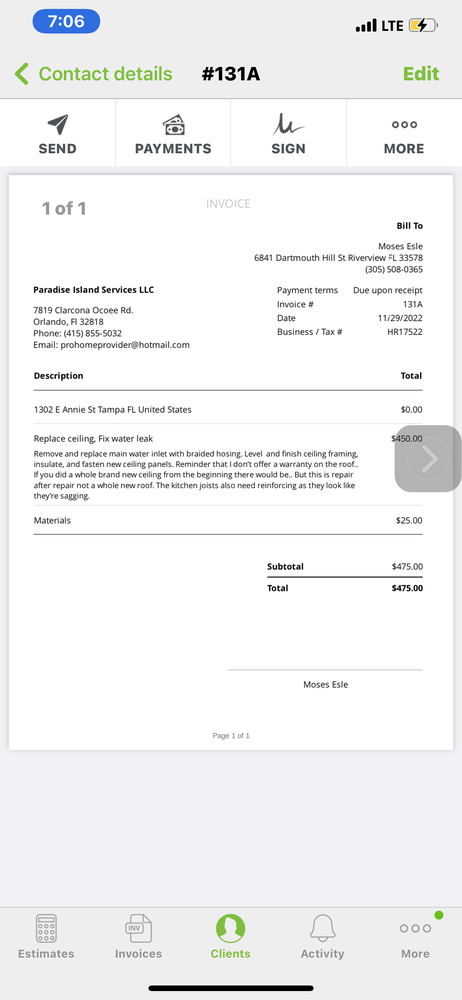 Slide of Paradise Island Services