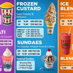 Rita's Italian Ice & Frozen Custard - Menu with 2026 pricing
