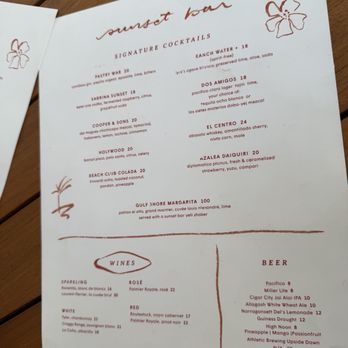 Sunset Bar - Naples Beach Club - Menu - Tapas Bars Near Me - Naples, Florida Sunset Bar - Naples Beach Club - Menu - Tapas Bars Near Me - Naples, Florida