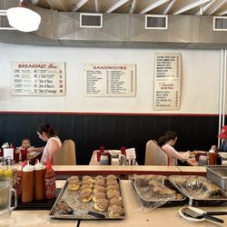 Mickies Dairy Bar - View from the "bar" area. I couldn't eat anymore but the cinnamon rolls looked very tempting.