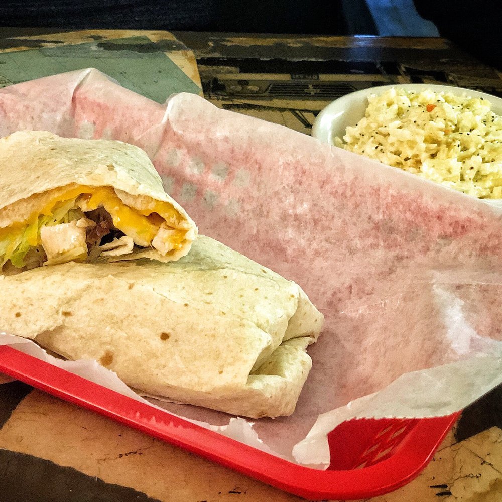 Brick Towne Tavern - Chicken wrap and coleslaw. - New American Near Me - Sugarcreek, Ohio