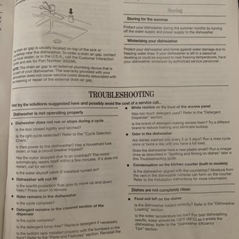 B & B Appliances - Even the manual troubleshooting page says not operating properly with a bullet point for water remaining in the dishwasher. - Appliances & Repair Near Me - Phoenix, Arizona B & B Appliances - Even the manual troubleshooting page says not operating properly with a bullet point for water remaining in the dishwasher. - Appliances & Repair Near Me - Phoenix, Arizona