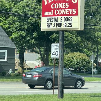 Timbo's Cones & Coneys - Sign viewed from road. - Ice Cream & Frozen Yogurt Near Me - Sylvania, Ohio Timbo's Cones & Coneys - Sign viewed from road. - Ice Cream & Frozen Yogurt Near Me - Sylvania, Ohio