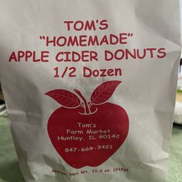 A pack of half dozen apple cider donuts available year round. A pack of half dozen apple cider donuts available year round.