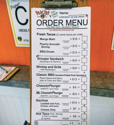 Menu photo 1 Peachy's Beach Eats Port Saint Joe, FL