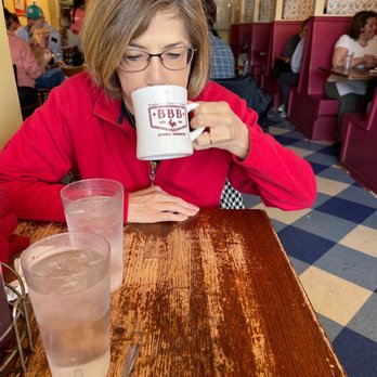 Big Bad Breakfast - Linda Green Enjoying the big bad coffee from BBB - Breakfast & Brunch Near Me - Oxford, Mississippi Big Bad Breakfast - Linda Green Enjoying the big bad coffee from BBB - Breakfast & Brunch Near Me - Oxford, Mississippi