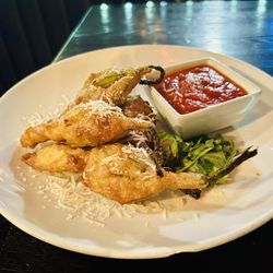 Wood & Water - Crispy squash blossoms