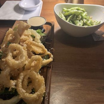 El Tataki - Appetizers: Calamari Tempura & Edamame with garlic add on - Sushi Bars Near Me - Tempe, Arizona