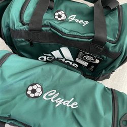 Threads Embroidery - Custom soccer duffle bags!