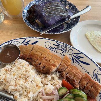Cebu Chicago - Breakfast lechon kawali, ube brulee French toast - Filipino Near Me - Chicago, Illinois Cebu Chicago - Breakfast lechon kawali, ube brulee French toast - Filipino Near Me - Chicago, Illinois
