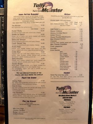 Menu photo 1 Tully Monster Pub & Grill Morris, IL Menu photo 1 Tully Monster Pub & Grill Morris, IL