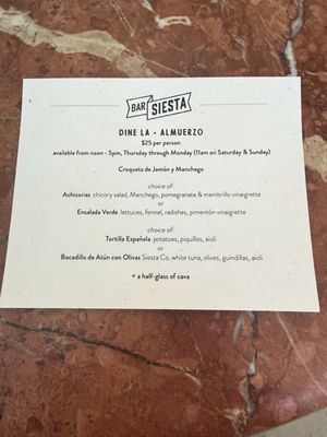 Menu photo 3 Bar Siesta Los Angeles, CA Menu photo 3 Bar Siesta Los Angeles, CA