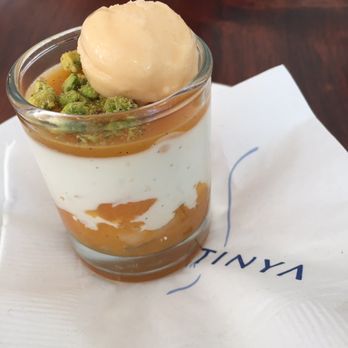 Zaytinya - Peach yogurt dessert - Greek Near Me - Washington, DC, District of Columbia Zaytinya - Peach yogurt dessert - Greek Near Me - Washington, DC, District of Columbia