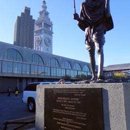 Gandhi, stuck in a parking lot, with his broken staff Gandhi, stuck in a parking lot, with his broken staff