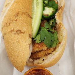 Fried Tofu Banh Mi. Vegan and absolutely delish!! Fried Tofu Banh Mi. Vegan and absolutely delish!!
