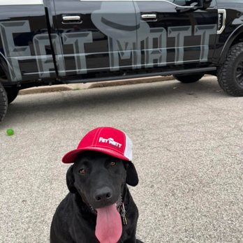 Fat Matt Roofing - Dog by Fat Matt truck - Roofing Near Me - Abilene, Texas Fat Matt Roofing - Dog by Fat Matt truck - Roofing Near Me - Abilene, Texas