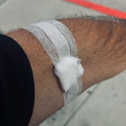 Quest Diagnostics - My left arm because my right arm was not cooperating.