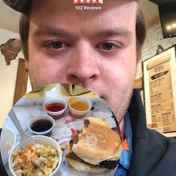 Smoked on High BBQ - Brisket Sandwich with the gator sauce, Max N Cheese and Coleslaw is DELICIOUS. - Barbeque Near Me - Columbus, Ohio Smoked on High BBQ - Brisket Sandwich with the gator sauce, Max N Cheese and Coleslaw is DELICIOUS. - Barbeque Near Me - Columbus, Ohio